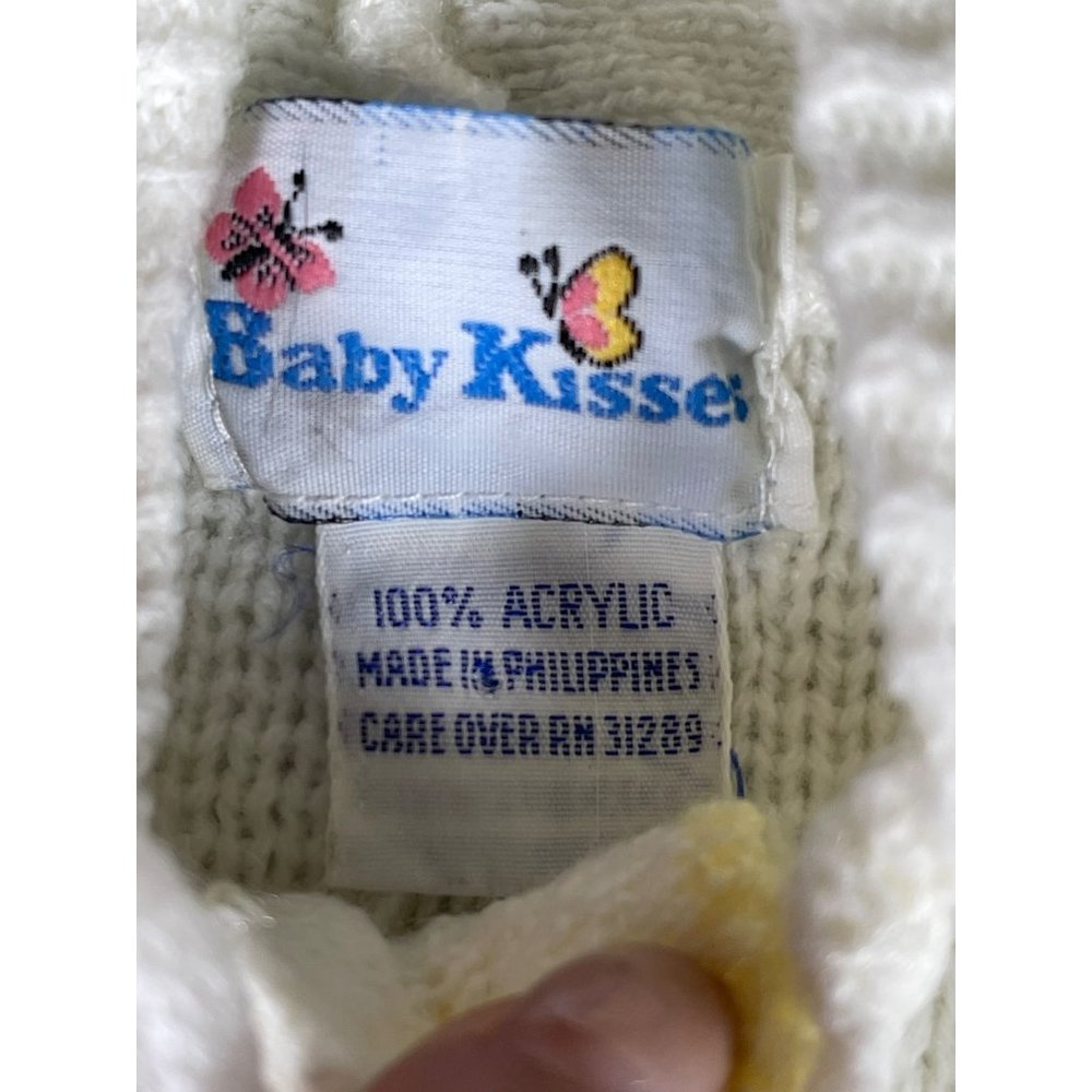 Vintage Baby Kisses Button Down Baby 3D Chick Bunting w/ Hoodie White Yellow - Picture 3 of 5